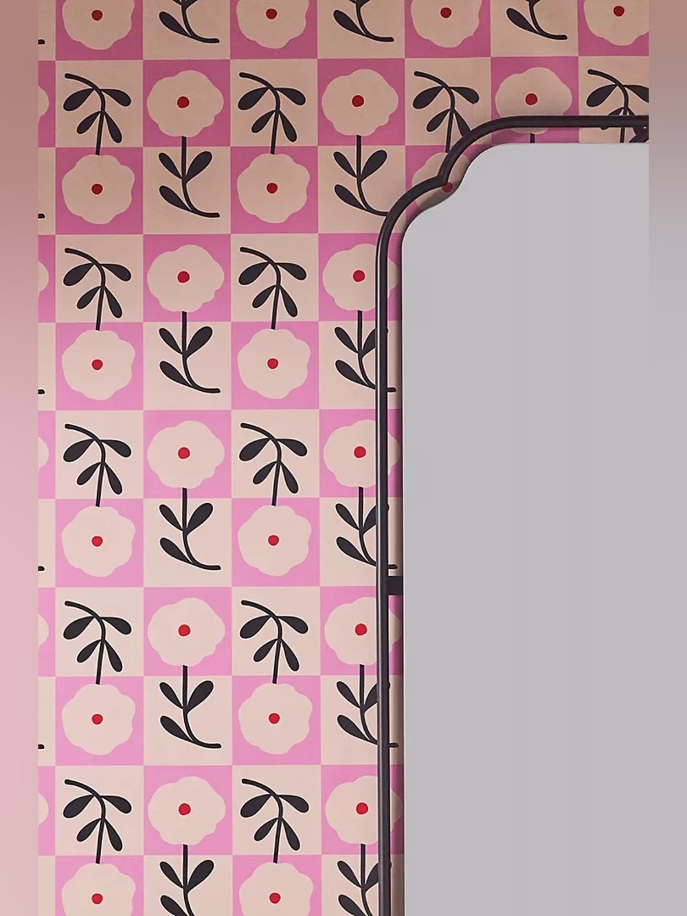 New Anthropologie Diana Pereira Pink Garden Glee Floral Geometric Wallpaper